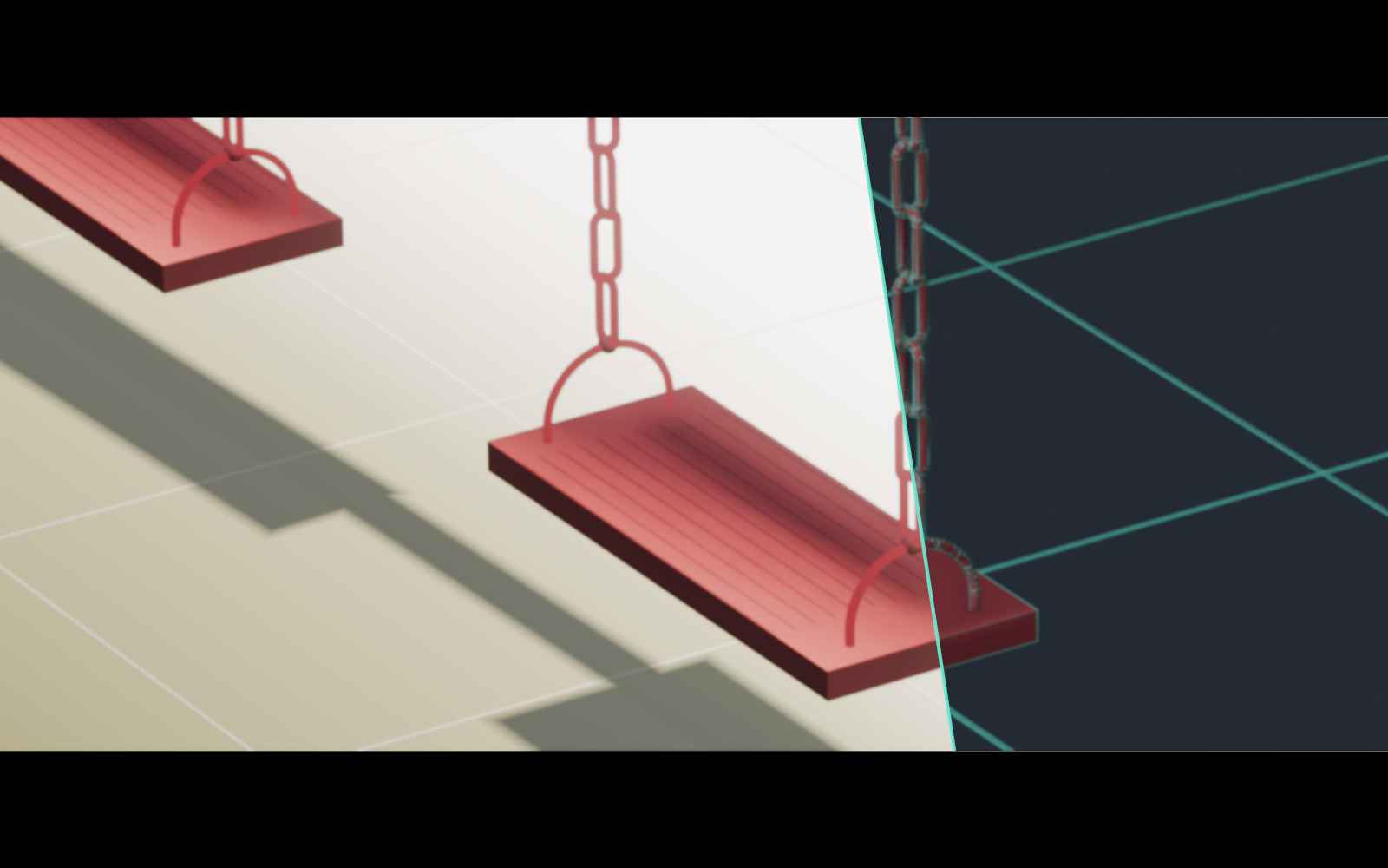 Stylized swing scene reconstructed from reference
