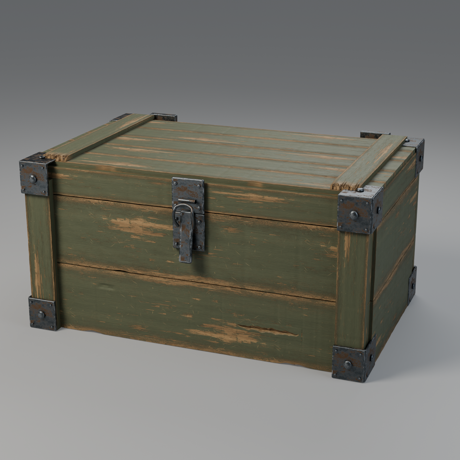 Weathered wooden crate rendered in Blender with Substance 3D Designer materials