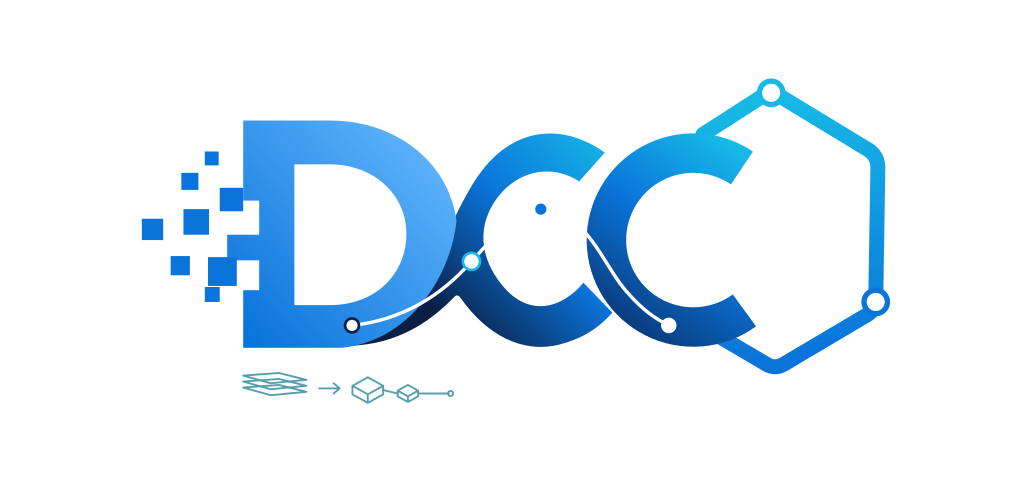 DCC-MCP · OpenUSD 家族标识 · 深色背景 · 实际 1024 像素导出