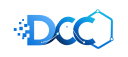 修正后的 DCC-MCP 核心字标 · 深色背景 · 实际 128 像素导出